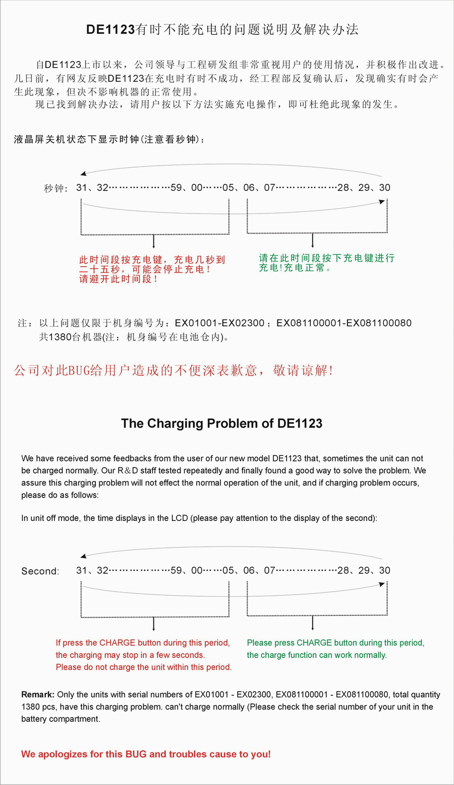 德劲DE1123充电问题解决方法